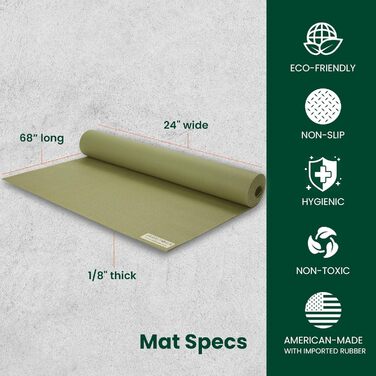 Йога-мат Jade 68 дюймів, фіолетовий, для подорожей, екологічний