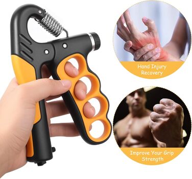 Регульований ручний тренажер для зміцнення рук та пальців, 5-100 кг, набір для тренувань, помаранчевий