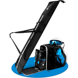 Набір STYNGARD для лиж: сумка для лиж (120-160 см) та сумка для лижних черевиків з відділенням для шолома (40 л), з вентиляційними гратами, модель St. Moritz (чорно-білий)