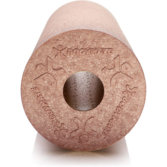 BODYMATE Фасціальний ролер стандартний, середньої жорсткості, 45 см, 15 см, з безкоштовною електронною книгою, професійний ролер для масажу, рожеве золото
