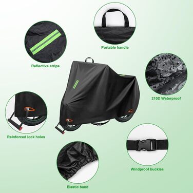 Захисний чохол для мотоцикла CICMOD, 210D, водонепроникний, для мопедів та ролерів (245x105x125cm) XXL