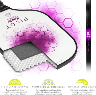 Падл для піклболу Franklin Sports Paddle Pilot 10 мм, білий/фіолетовий, універсальний розмір