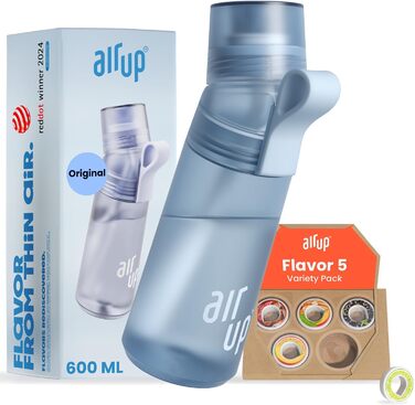 Пляшка для води air up Gen2 600 мл з аромат-подами, синя, 5 смаків, без цукру, BPA-free, для води, стартер набір, оригінал
