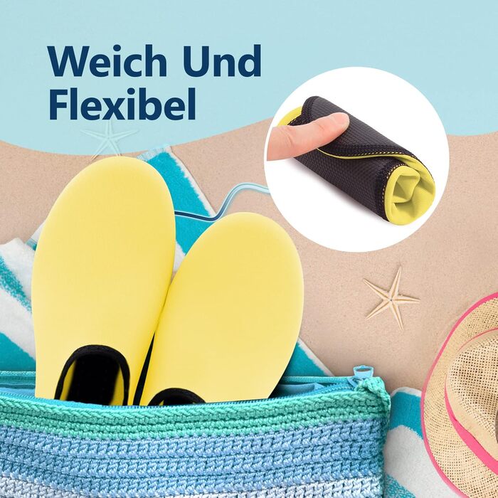 Чоботи для плавання JackShibo: жіночі та чоловічі, для пляжу, серфінгу та аквафітнесу (41/42 EU, Yellow)