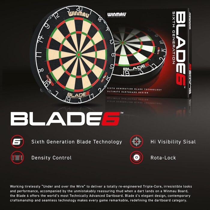 Професійна класична дротяна мішень WINMAU Blade 6 із сизалю для дартсу