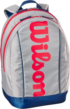 Дитячий тенісний рюкзак Wilson Junior, 2 відділення, до 2 ракеток, світло-сірий/червоний-синій