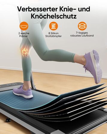 Біговий тренажер 6 в 1 для дому, складний, з регулюванням нахилу 10% та ручками. Макс. вантажність 135 кг, LED-дисплей, пульт дистанційного керування та додаток. Чорний та сірий.