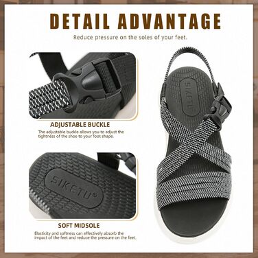 Сандалі жіночі літні зручні легкі чорні (39 EU) з ортопедичною м'якою устілкою для відпочинку та прогулянок