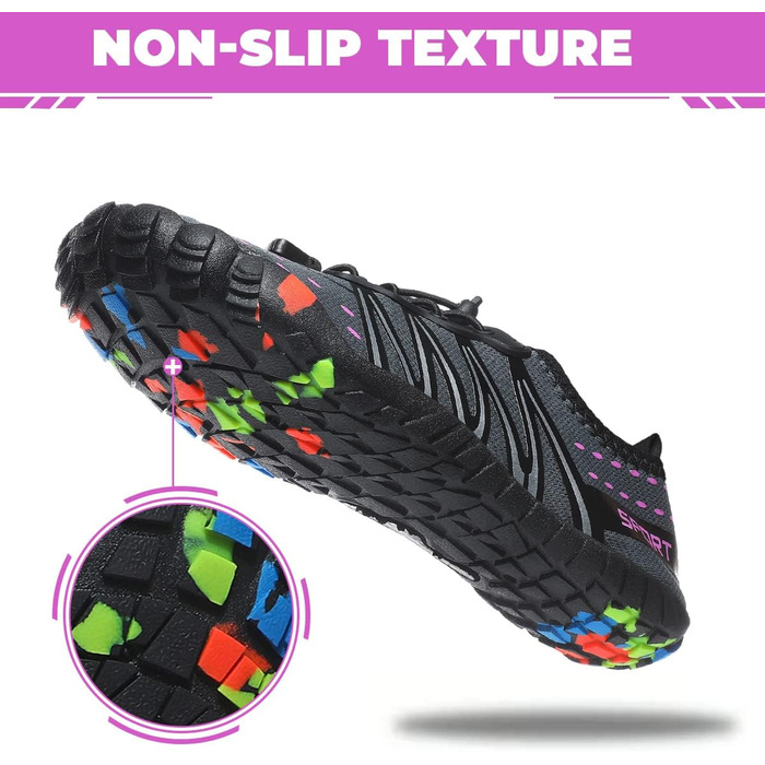 Зручні шкарпетки для плавання та відпочинку Ziitop: чоловічі та жіночі, швидко сохнуть, з дренажними отворами. Ідеальні для пляжу, басейну, каякінгу, фітнесу, трейлраннінгу та хайкінгу. Розміри 35-46 (37 EU), сірі