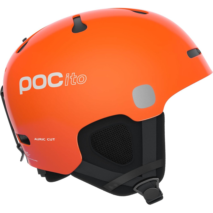 Дитячий лижний та сноуборд шолом POCito Auric Cut MIPS з LED, захистом MIPS, вентиляцією, флуоресцентний помаранчевий, розмір M-L (55-58 см)