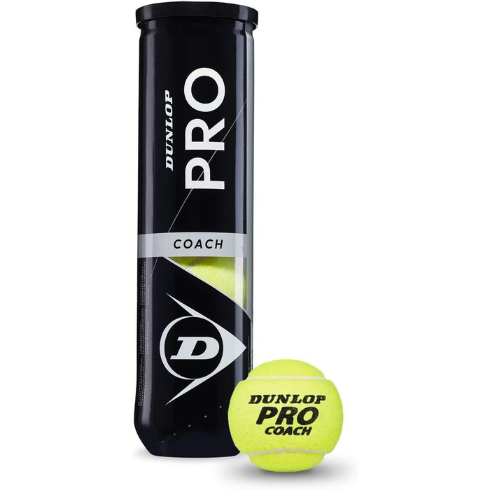 Тенісний м'яч Dunlop Pro Coach - для тренувань та коучингу (1 банка по 4 шт.)