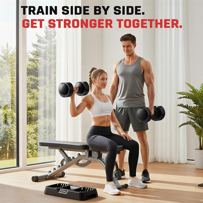 Регульовані гантелі Yaheetech 2.5-24 кг, 15 рівнів, сталь, з подвійною фіксацією, протиковзкі, для дому, спортзалу, офісу