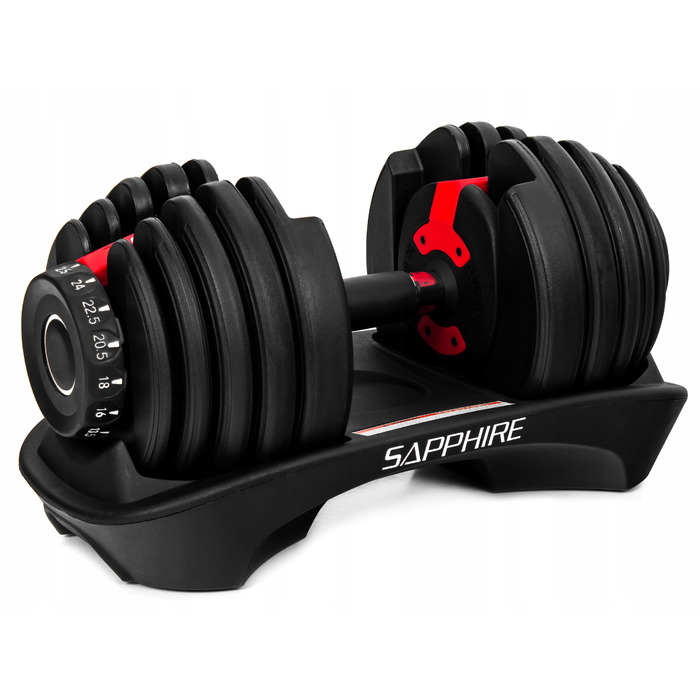 Регульовані гумовані гантелі Sapphire, 1 x 24 кг