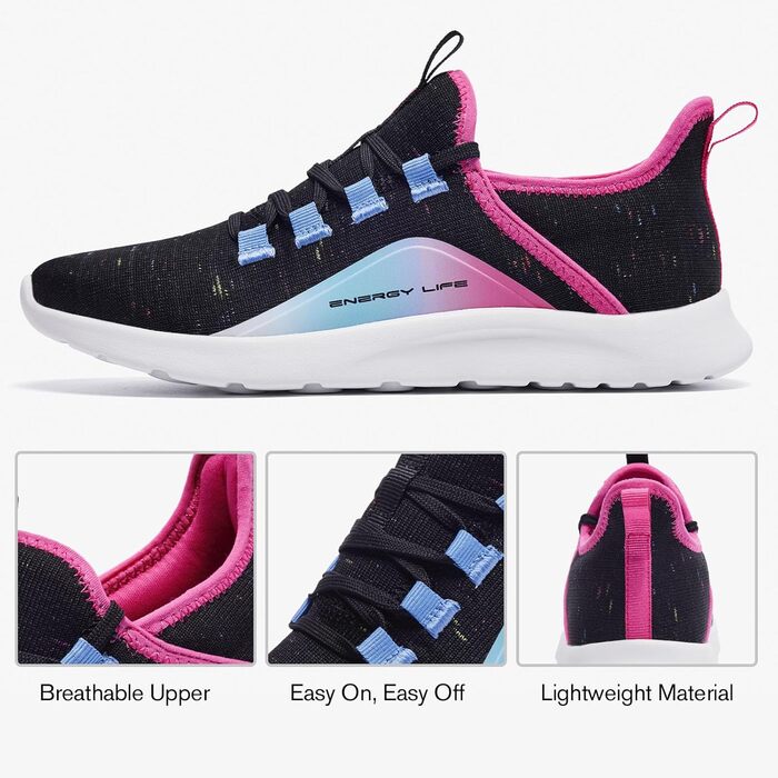 ALEADER Energycloud жіночі кросівки для активного відпочинку, ходьби та легкого бігу – легкі сліпони білого та рожевого кольору (38 EU)