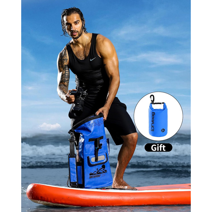 Водонепроникний рюкзак IDRYBAG Dry Bag 40L, 30L, для каякінгу та водних видів спорту (Блакитний)