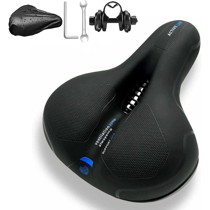 Велосипедне сідло Cloud Comfort Pro 2.0: м'яке, ергономічне, з пам'яті ефекту, амортизуюче, дихаюче. Підходить для чоловіків, жінок, дітей. City, mountain bike.