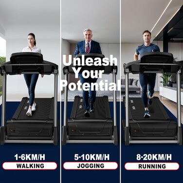 Біговий тренажер CharonFit T800: складний, потужний, до 160 кг, 20 км/год, з монітором