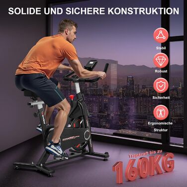 Велотренажер Wenoker 2025, магнітний, домашній, тихий, важкий маховик, LCD-дисплей, до 160 кг