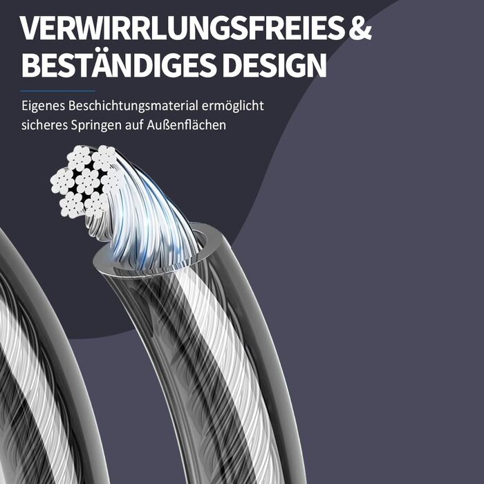Стрибкове канат Hererope 3-в-1 з регульованою вагою, 360° обертання, ергономічна ручка, сірий