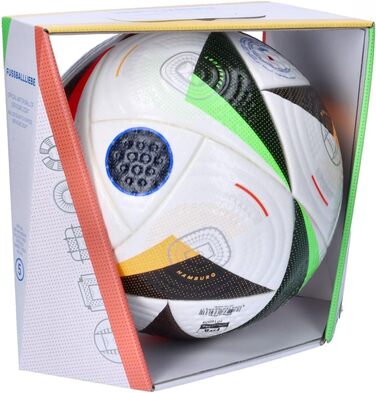 Футбольний м'яч Adidas Euro24 Pro, розмір 5, біло-чорний