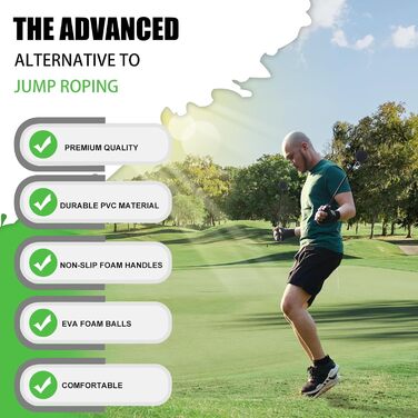 Скакалка з регулюванням, PVC, для фітнесу, дорослих. Канат для стрибків з великим м'ячем та тренажером для рук