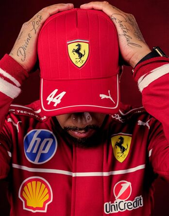 Кепка PUMA Scuderia Ferrari F1 2025 з автографом Льюїса Гамільтона, червона, універсальний розмір