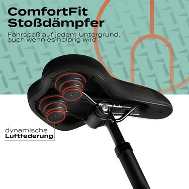Велосипедне сідло Impact ComfortFit з гелем та піною пам'яті, ергономічне, динамічна амортизація, для чоловіків і жінок, комфортне міське