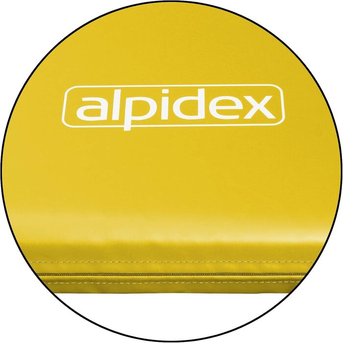 Гімнастичний мат ALPIDEX 200x120x8 см, жовтий, м'який, антиковзний