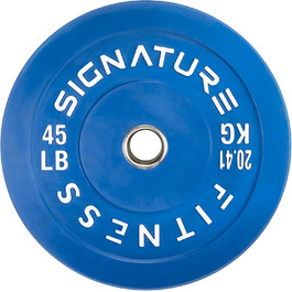Олімпійський диск Signature Fitness 5,1 см з металевою втулкою, 20,4 кг, кольоровий