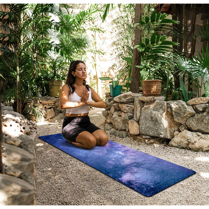 Yogamat Nuveti з натуральної замші та каучуку, 183x61 см, для йоги, пілатесу та фітнесу, з сумкою