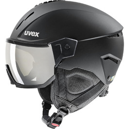 Гірськолижний шолом Uvex Instinct Visor з візором, чорний матовий, розмір 60-62 см, для чоловіків та жінок, індивідуальне регулювання