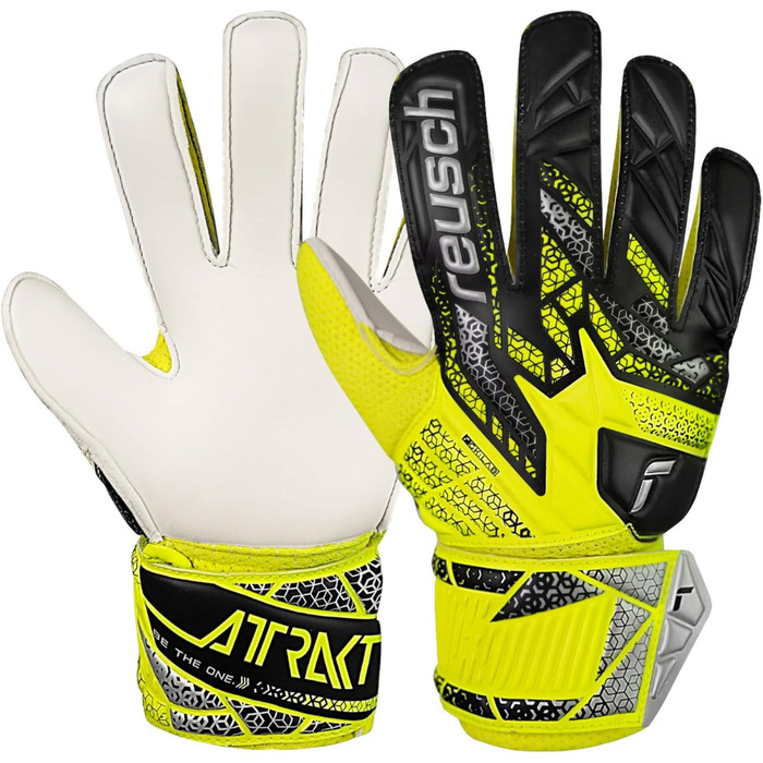 Воротарські рукавички Reusch Attrakt Solid Junior - жовто-срібні, розмір 6.5 - для дітей та підлітків