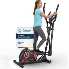 Еліптичний тренажер Sportstech CX608 для дому: тихий, з 8 рівнями опору, LCD-дисплеєм, Bluetooth та датчиком пульсу (до 120 кг)