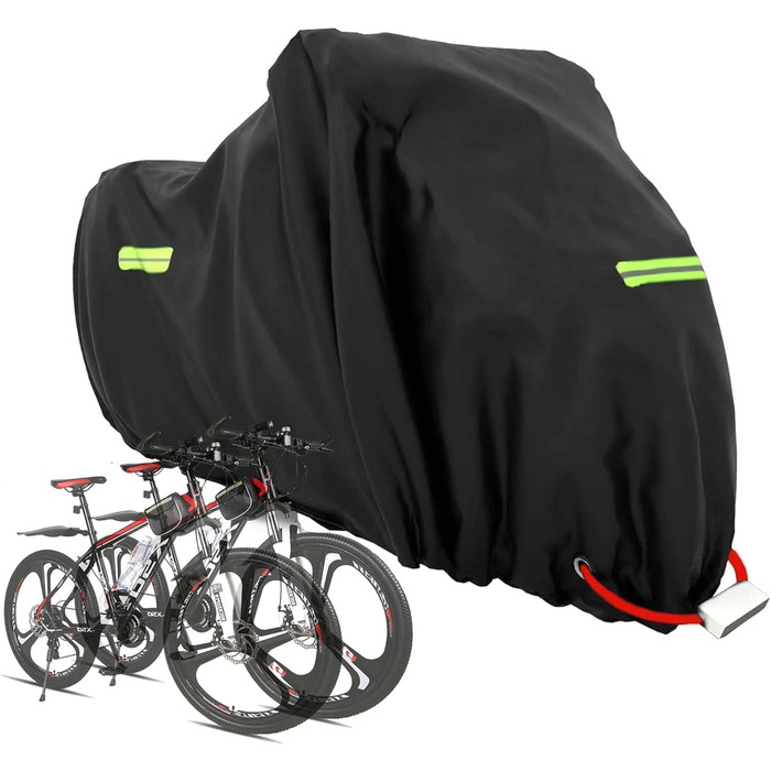 Водонепроникний чохол для велосипеда MOZMY, захисна накидка для 1-3 велосипедів, розмір 210*112*112 см, захист від погодних умов, отвори для замка