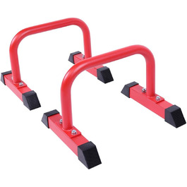 Паралети для фітнесу GORILLA SPORTS, низькі, 2 шт, сталь, до 200 кг, антип ковзання, 46x39x30 см, для віджимань, брусів, гімнастики, червоні
