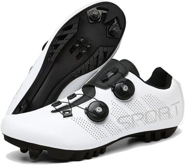 Чоловічі та жіночі велотуфлі ENEN для гірського велосипеда, сумісні з SPD, 2 болти, Delta Lock, чорно-білі, дихаючі, MTB, розмір 47 EU