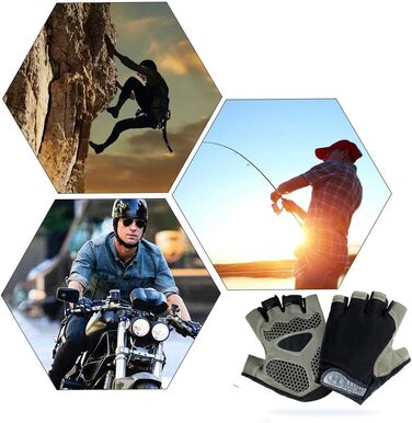 Рукавички для велосипеда для чоловіків та жінок: MTB, тренувальні, для шосе та гірського велосипеда, напівпальцеві, літні, чорний колір, розмір M