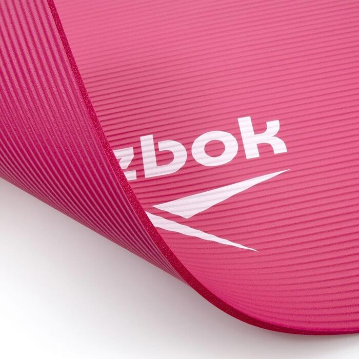 Reebok килимок для тренувань 7 мм рожевий, нековзкий, з натуральної гуми — для фітнесу, гімнастики, домашніх тренувань