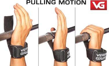 Versa Gripps PRO оригінальні, тренувальні ремені для фітнесу, сріблясто-чорні, розмір Reg/Large, вироблено в США