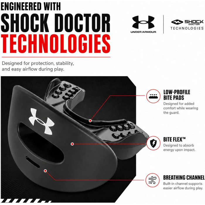 Маска захисна Under Armour Air Mundschutz з ремінцем (біле камуфляжне забарвлення)