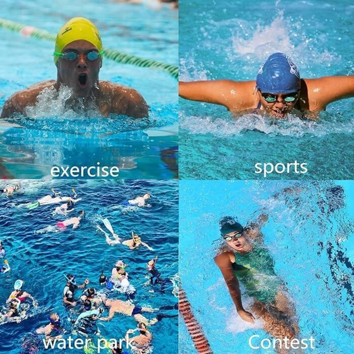 Окуляри для плавання унісекс Schwimmbrille: антизапітніюючі, UV-захист, регульовані, професійні, для дорослих та підлітків (сині/рожеві)