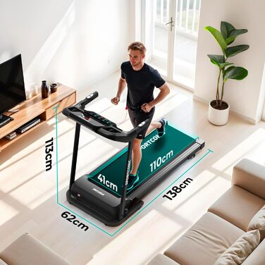 Бігова доріжка Sportconic для дому, складний, 1-12 км/год, з нахилом, LED-дисплей, вимірювання пульсу