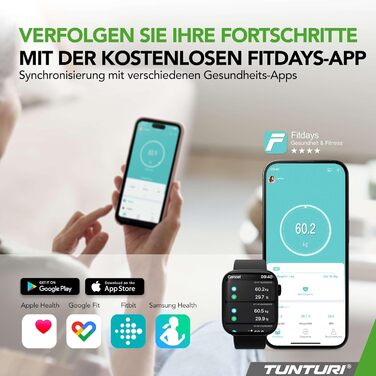 Ваги Tunturi Personenwaage з Bluetooth, аналіз складу тіла, до 180 кг