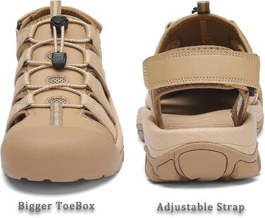 Чоловічі сандалі FLARUT для активного відпочинку та туризму, закритий носок, хакі, 46 EU