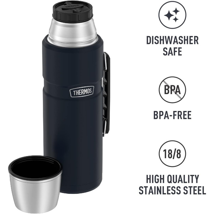 Термос THERMOS Stainless King SK2020, вакуумна ізоляція, 200 мл, синій матовий
