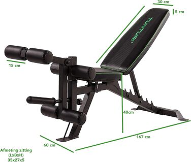 Регульована лава для тренувань Tunturi UB60 зі спинкою та підніжками