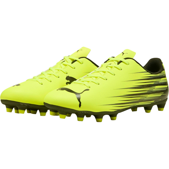Кросівки футбольні PUMA Attacanto Firm для штучного ґрунту, білі/чорні, 44 EU, Yellow Alert