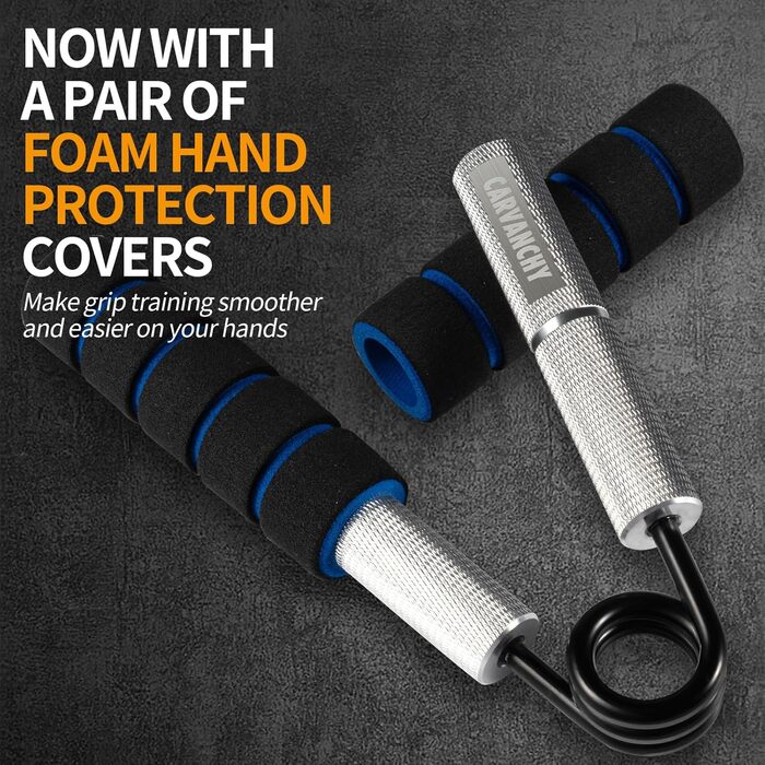 Набір для тренування хвата Griffkrafttrainer: 7 шт., 22,7–158,8 кг, різні кольори (срібний 45,4 кг), металеві ручки для силових вправ