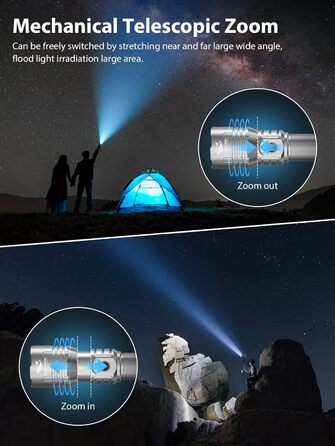 Ліхтар LED Smiling Shark SD-7009: 10000 люмен, Zoom, водонепроникний, для кемпінгу, риболовлі та активного відпочинку