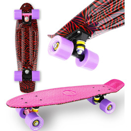 Скейтборд WeLLIFE Mini Cruiser RGX 56 см рожевий, PU 78A, ABEC-7RS, для підлітків і дорослих